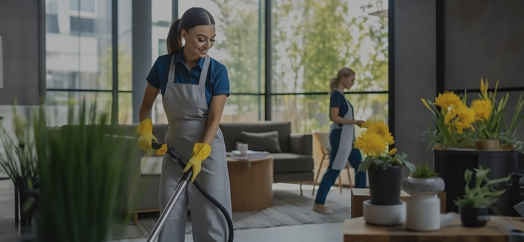 Expert house cleaning services including dusting, vacuuming, and mopping